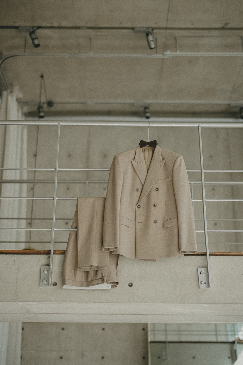 レンタルタキシード - beige double breasted tuxedo by Nudity original