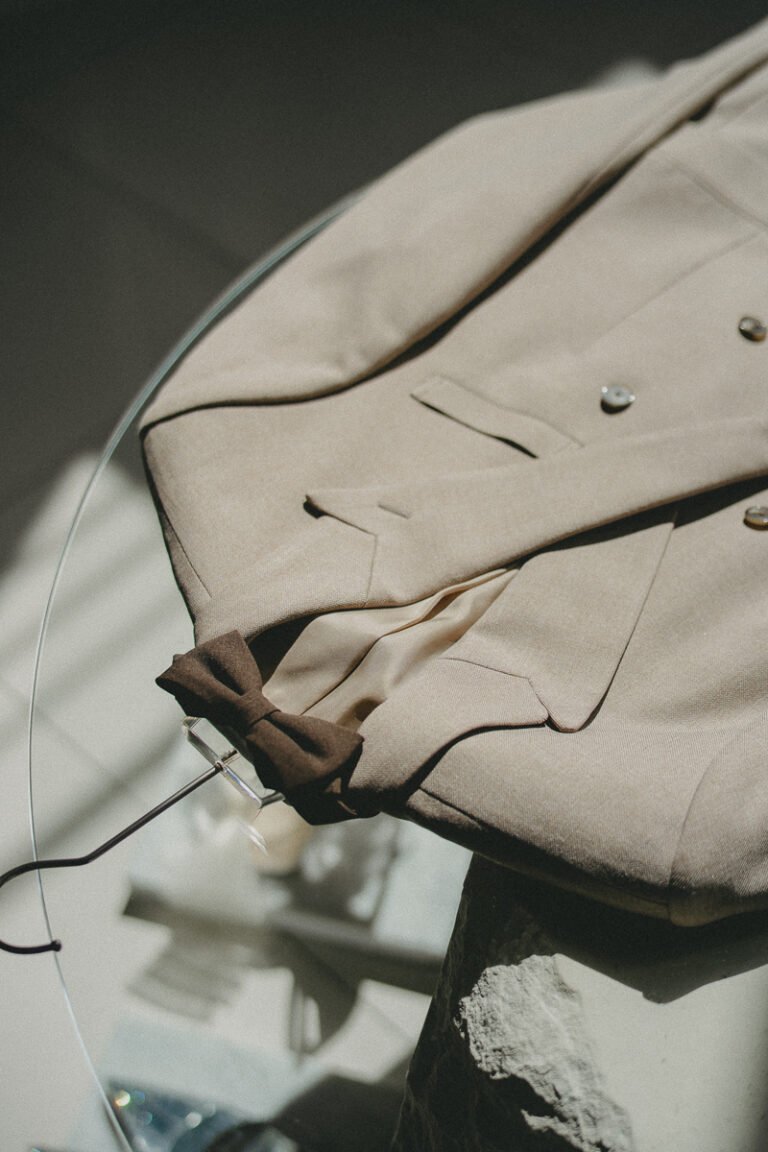 レンタルタキシード - beige double breasted tuxedo by Nudity original (3)