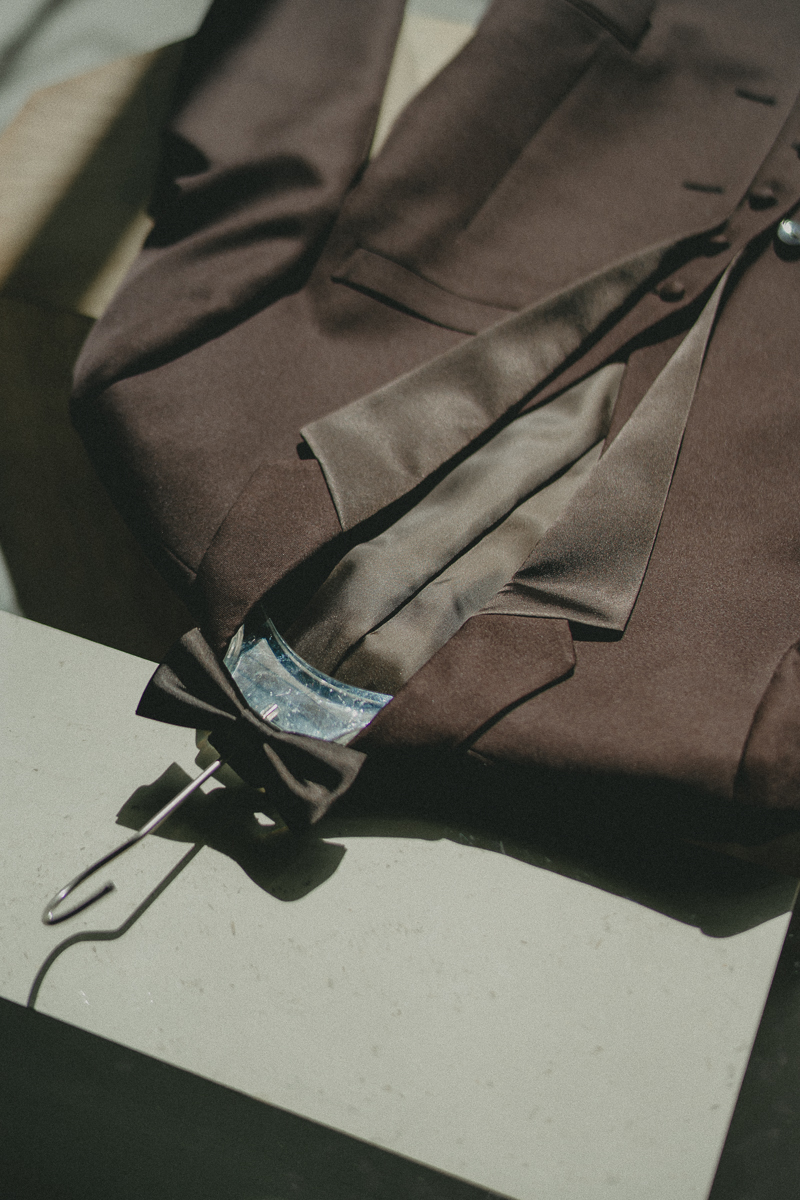 レンタルタキシード - dark brown three piece tuxedo by Nudity original